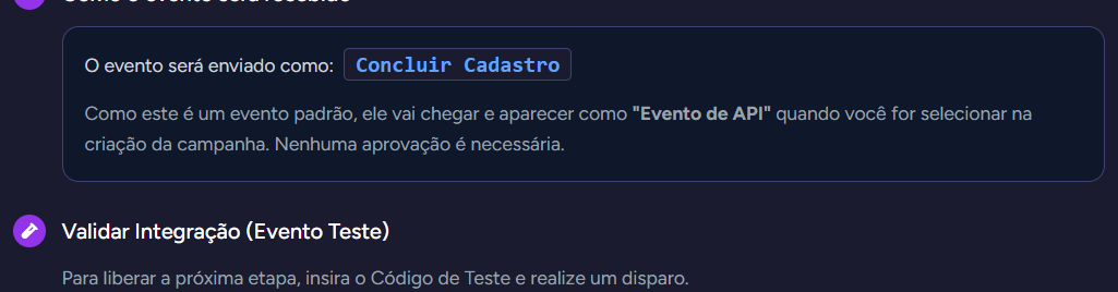 Como o evento será recebido no pixel