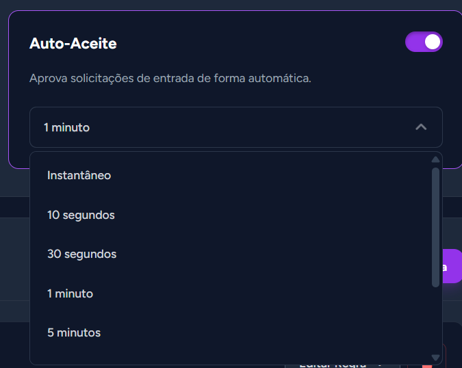 Lista de tempos de espera do Auto-Aceite aberta